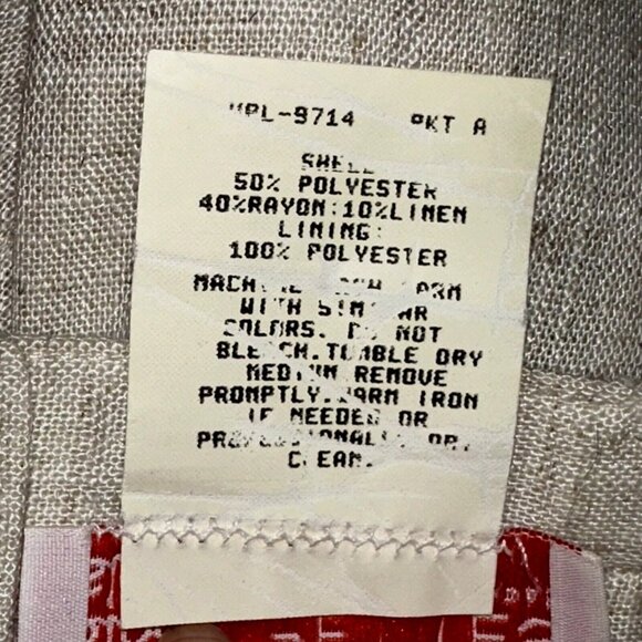 Vintage 90s Linen Blend Pencil Skirt Quiet Luxury Oatmeal Ivory Petite 10 Office - Picture 6 of 6